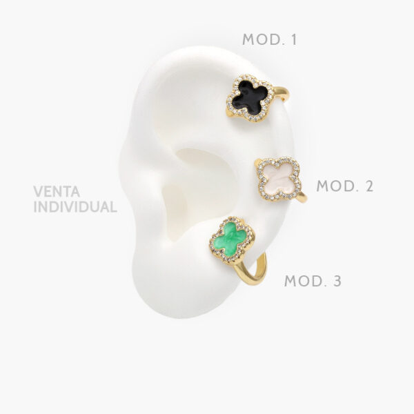 Cuffs Flor Esmalte Chapa de Oro 124 - Image 1