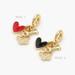 Dije Corazón Mascota Armado Chapa de Oro 84