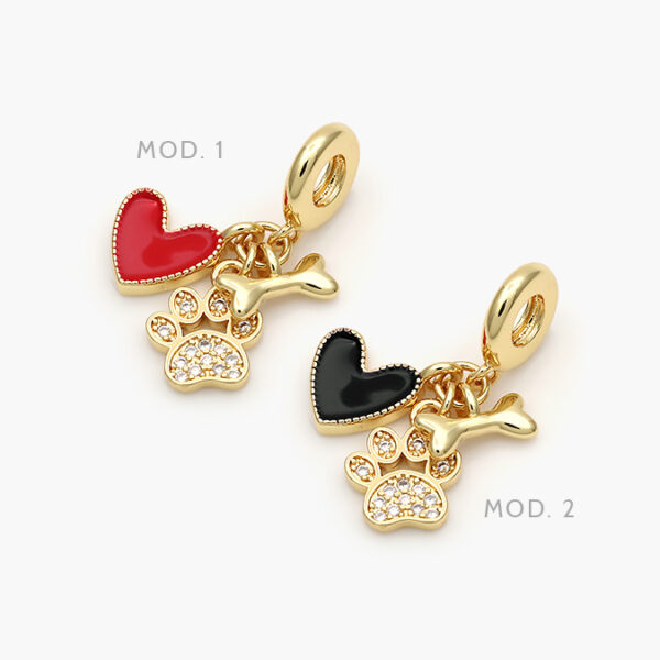 Dije Corazón Mascota Armado Chapa de Oro 84 - Image 1