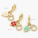 Dije Trébol Hebilla Armado Chapa de Oro 95