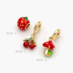 Dije Armado Frutos Esmalte Chapa de Oro 99