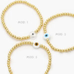 Pulso Bolitas Ojo Turco Chapa de Oro 0231