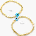 Pulso Bolitas Ojo Turco Chapa de Oro 0233