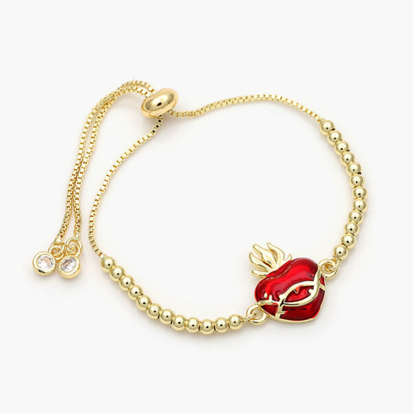 Pulso Ajustable Sagrado Corazón Chapa de Oro 0234 - Image 1