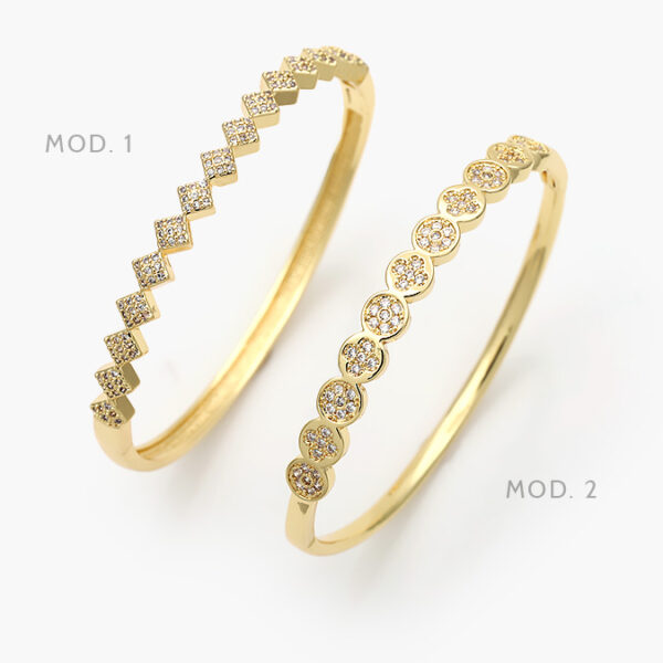 Brazalete Zirconias Chapa de Oro 615 - Image 1
