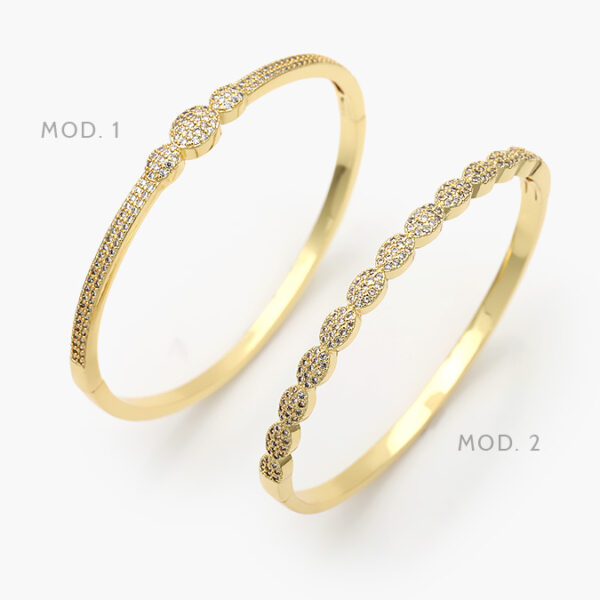 Brazalete Zirconias Chapa de Oro 616 - Image 1