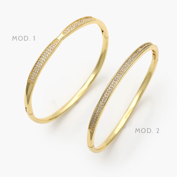 Brazalete Zirconias Chapa de Oro 617 - Image 1