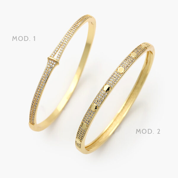 Brazalete Zirconia Chapa de Oro 619 - Image 1