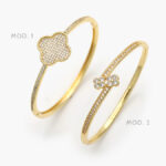 Brazalete Flor Zirconia Chapa de Oro 625