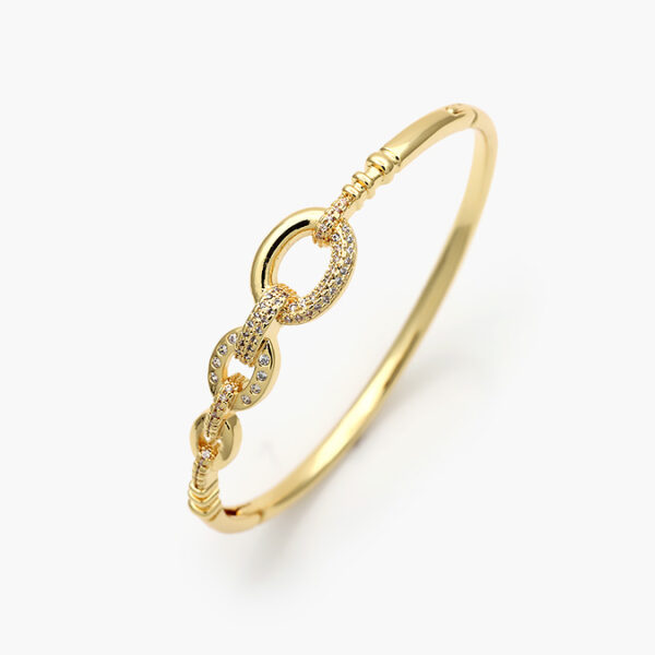 Brazalete Eslabon Zirconia Chapa de Oro 626 - Image 1
