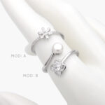 Anillo Flor Perla Plata .925 Rodizado 0214