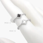 Anillo Flor Esmalte Plata .925 Rodizado 0217