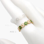 Anillo Flor Esmalte Acero Inoxidable 437