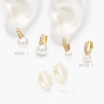 Arracadas Perlas Chapa de Oro 877