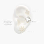 Broqueles Flores Chapa de Oro 412