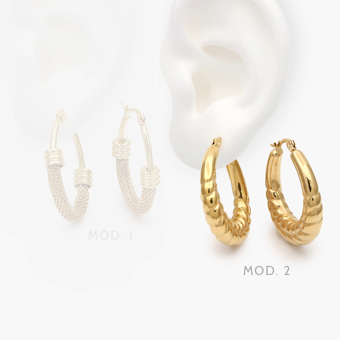 mmarca57 Arracadas Chunky Acero Inoxidable 204 - Image 1