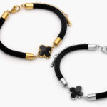 Pulso Flor Esmalte Negro Acero Inoxidable 668