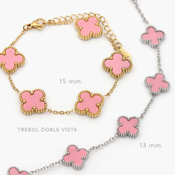 Pulso Flor Esmalte Rosa Acero Inoxidable 669 - Image 1