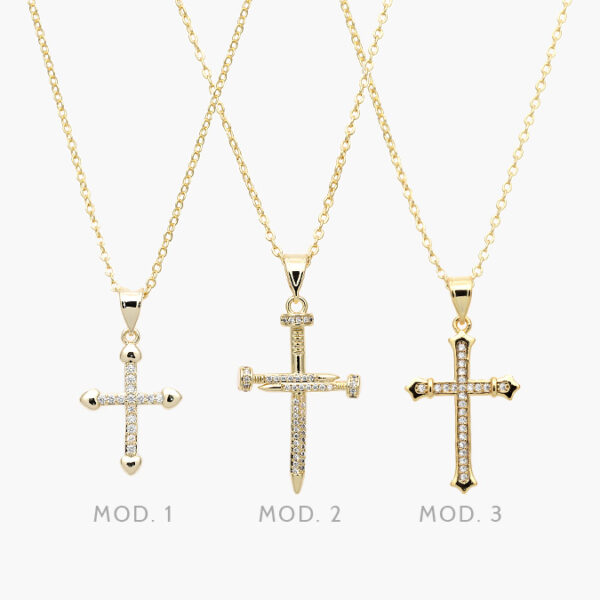 Collar Cruces Chapa de Oro 310 - Image 1
