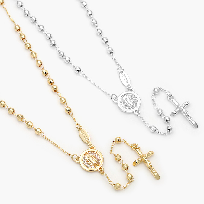 CR0088 Rosario Virgen Guadalupe Chapa de Oro 88 - Image 1