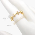 Anillo Ajustable Zirconias Chapa de Oro 1207
