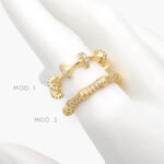 Anillo Ajustable Zirconias Chapa de Oro 1207