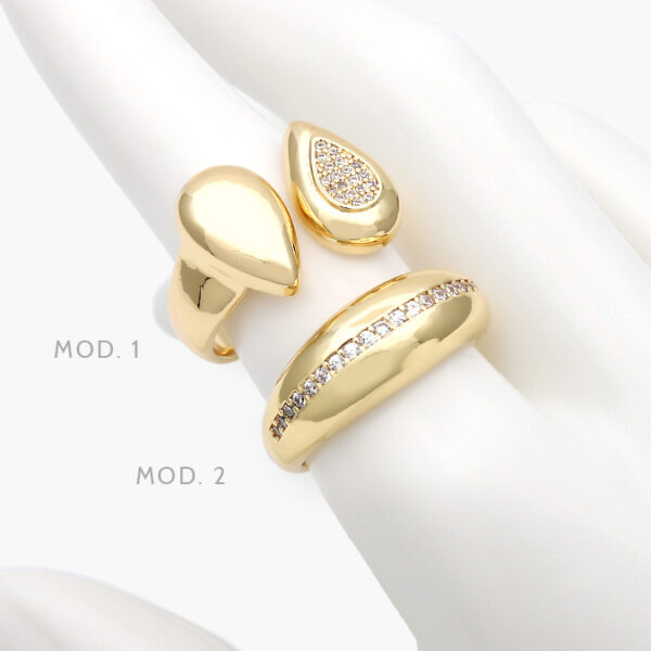 Anillo Chunky Ajustable  Chapa de Oro 1209 - Image 1