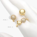 Anillo Ajustable Zirconia Chapa de Oro 1219