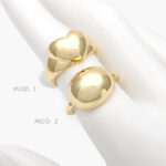 Anillo Chunky Corazón Chapa de Oro 1225