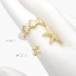 Anillo Ajustable Mar Chapa de Oro 1228