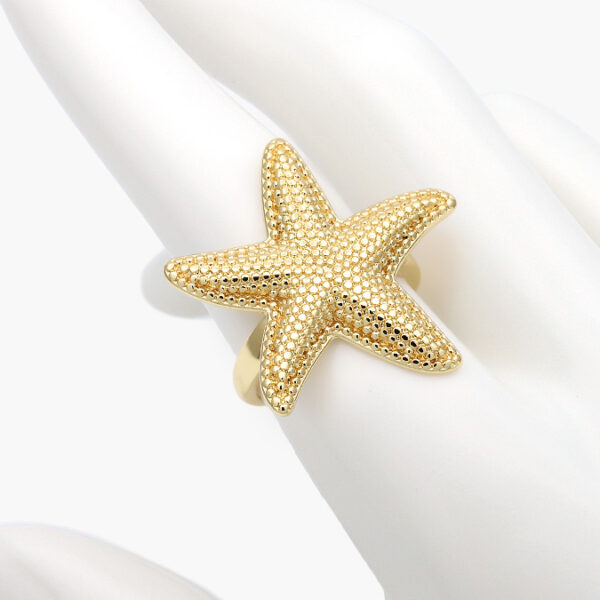 Anillo Ajustable Estrella de Mar Chapa de Oro 1230 - Image 1