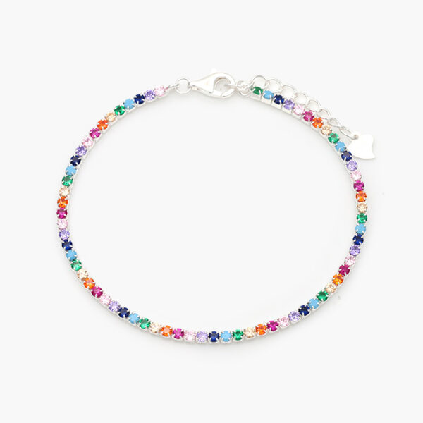 Pulso Tenis 2mm. Plata .925 Zirconia Colores - Image 1