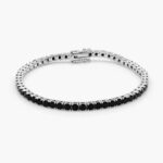 Pulso Tenis Plata .925 Rodizada Zirconia Negra