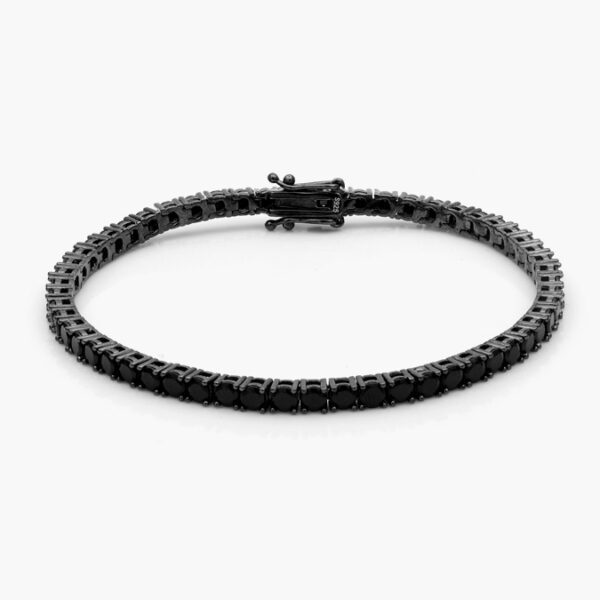 Pulso Tenis Negro Plata .925 Zirconia Negra - Image 1