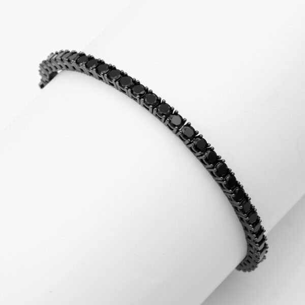 Pulso Tenis Negro Plata .925 Zirconia Negra - Image 2