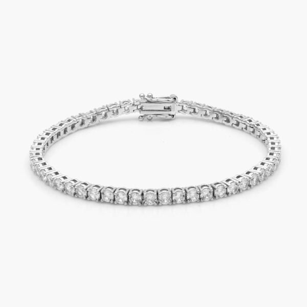 Pulso Tenis Plata .925  Zirconia Rodizada Blanca - Image 1