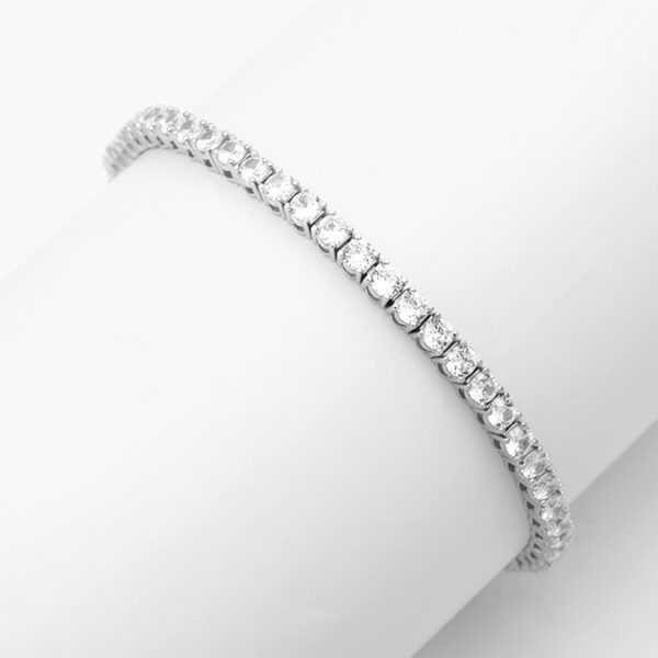 Pulso Tenis Plata .925  Zirconia Rodizada Blanca - Image 2