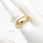 Anillo Ajustable Zirconias Chapa de Oro 1213