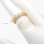 Anillo Ajustable Zirconias Chapa de Oro 1217