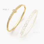 Brazalete Flor Corazones Chapa de Oro 621