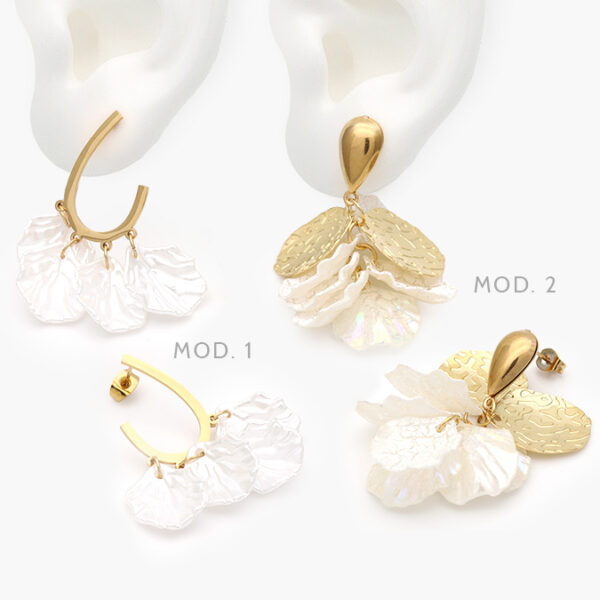 Aretes Madre Perla Acero Inoxidable 184 - Image 1