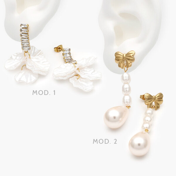 Aretes Perlas Acero Inoxidable 188 - Image 1