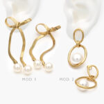 Aretes Perla Acero Inoxidable 202