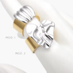 Anillo Ajustable Chunky Bicolor Acero Inoxidable 516