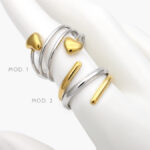 Anillo Ajustable Bicolor Acero Inoxidable 528