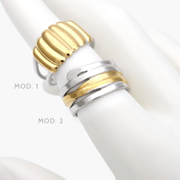 Anillo Ajustable Bicolor Acero Inoxidable 531 - Image 1