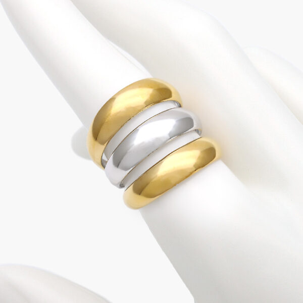 Anillo Ajustable Chunky Bicolor Acero Inoxidable 534 - Image 1