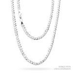 Cadena Cubana Americana Barbada Plata .925 4mm.