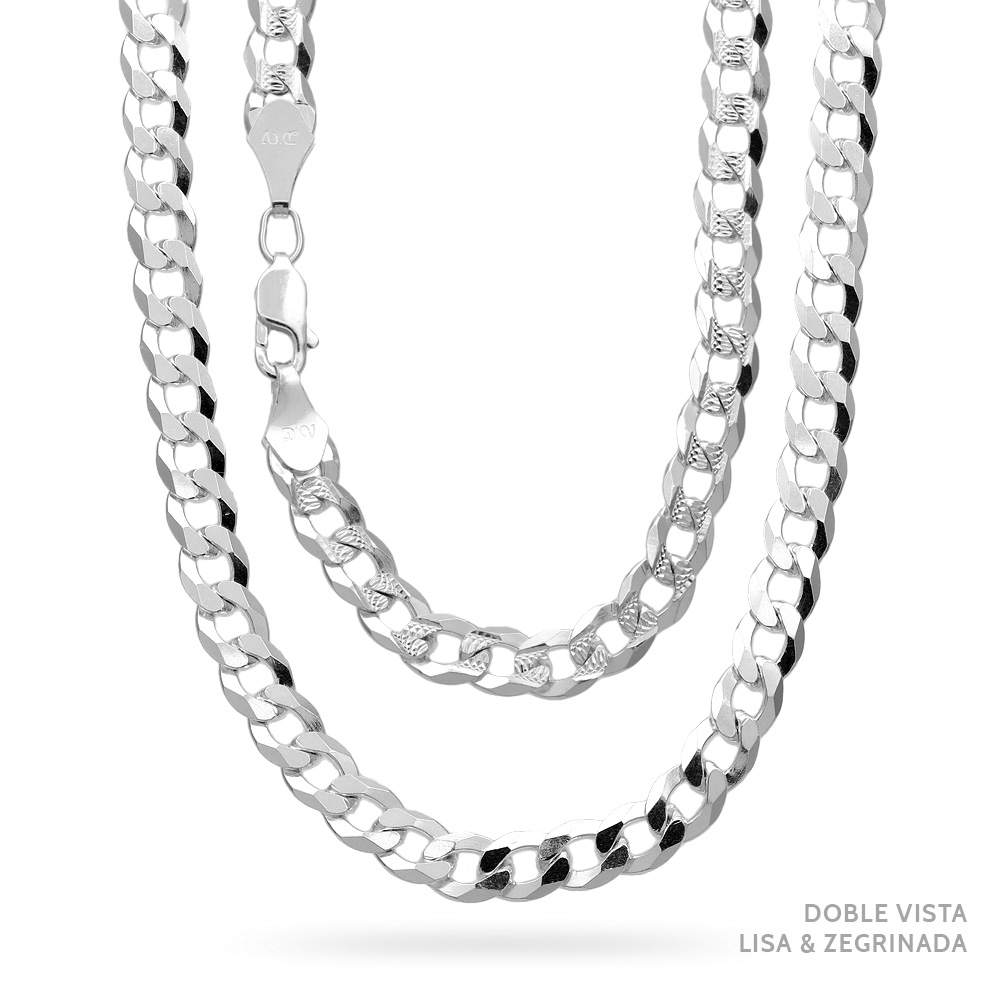 CA180Z-5 Cadena Cubana Americana Barbada Plata .925 7mm. - Image 1