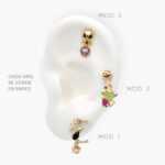 Broqueles Halloween Chapa de Oro 0140